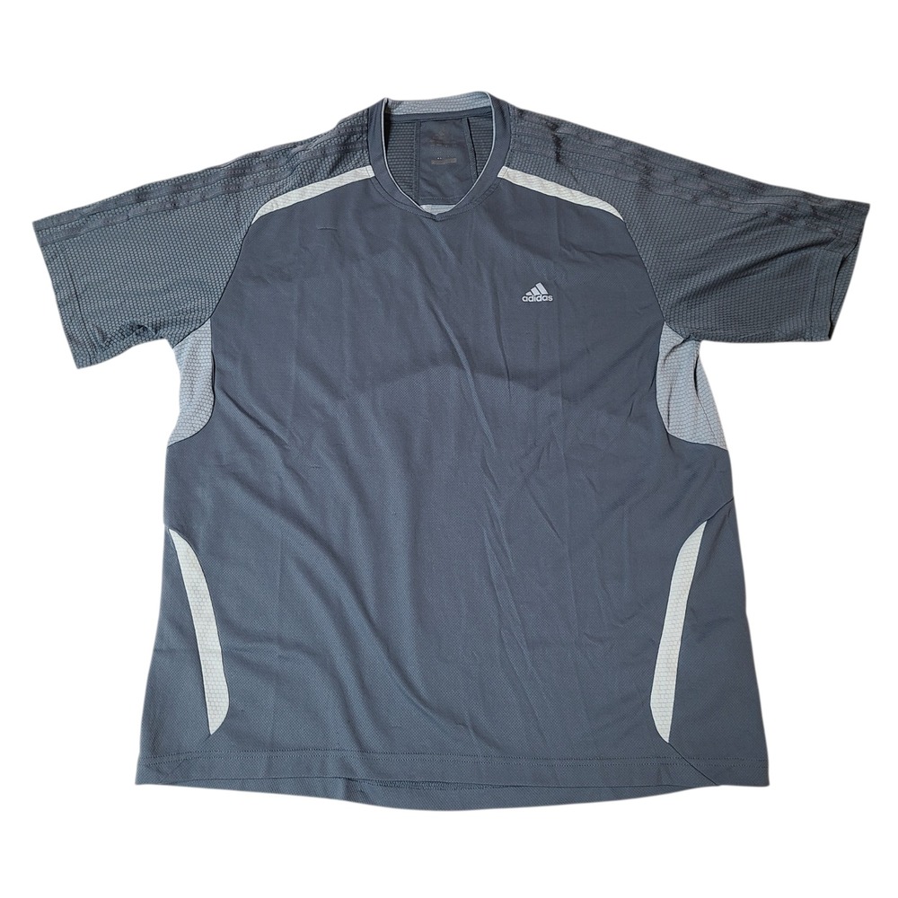 Adidas Climacool Men's XL Athletic T-Shirt Gray Dark Gray 3 Stripe Gym